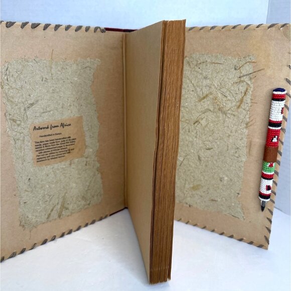 Masai Notebook Journal Kenyan Book Beaded Pen Recycled Paper Handcrafted - Picture 4 of 11